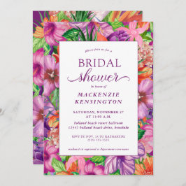 Invitación Brillante Tropical Floral Bridal Shower