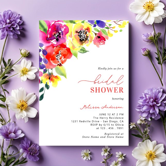 Invitación Brillante Y Colorida Ducha Bridal Garden (Subido por el creador)