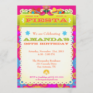 Invitación Brillante y colorida fiesta de cumpleaños