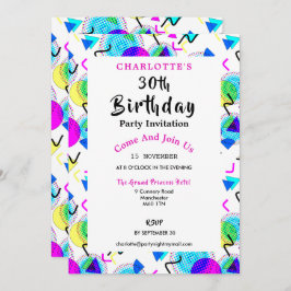 Invitación Brillante y colorida fiesta de cumpleaños
