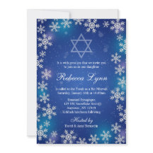 Brillantes de nieve Blue Winter Bat Mitzvah