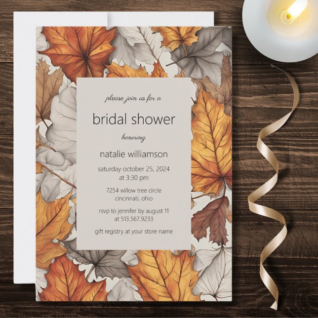 Invitación Brillantes Hojas de Otoño Despedida de Soltera  (Subido por el creador)