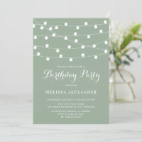 Brillantes String Luces Sage Green Birday Party