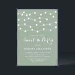 Invitación Brillantes String Luces Sage Green Sweet 16 Fiesta<br><div class="desc">La encantadora y elegante invitación Sweet 16 Party con luces colgantes blancas. Esta dulce invitación de 16 personalizables es perfecta para fiestas al aire libre. Esta invitación a 16 dulces verdes sabrosos es perfecta para cualquier tema fiesta.</div>