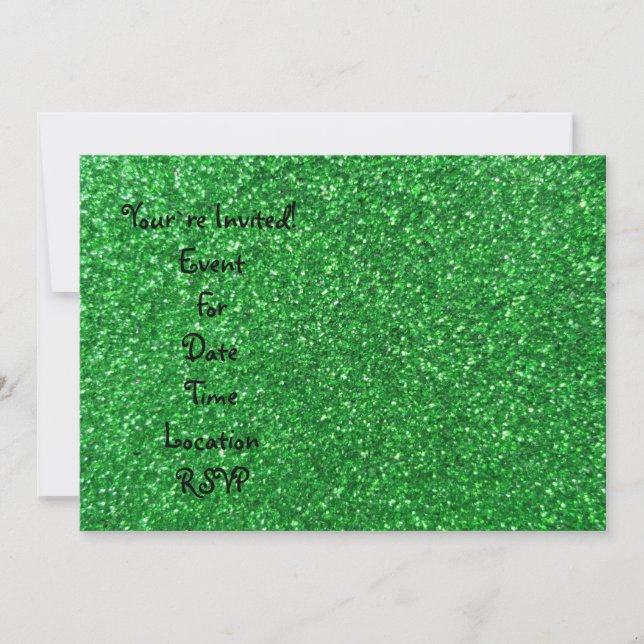 Invitación Brillantina verde (Anverso)