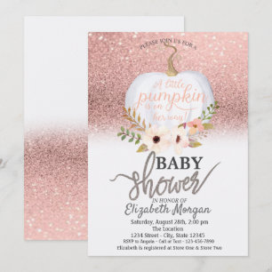 Invitación Brillo Bokeh Rosa Dorado Chic, Baby Shower de Cala