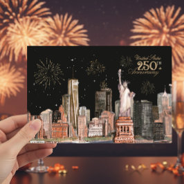 Invitación Brillo de Naranja del 250 Aniversario de la NYC de