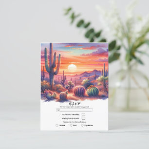 Invitación Brillo de puesta de sol en el desierto Acuarela de