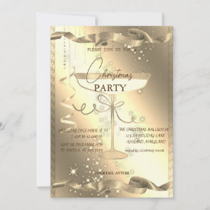 Invitación Brillo Dorado,Vidrio,Festa de Natal Corporativa
