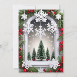 Invitación Brillo festivo de la ventana de Navidad ❄️Exhibici