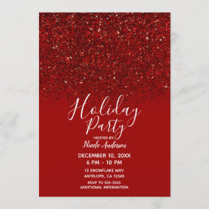 Invitación Brillo Glamour Destello Elegante Fiesta de Vacacio