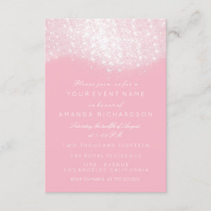 Invitación Brillo gris plateado blanco rosa elegante blanco