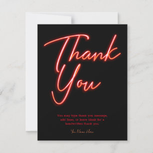 Invitación Brillo Naranja Rojo Neon Gracias