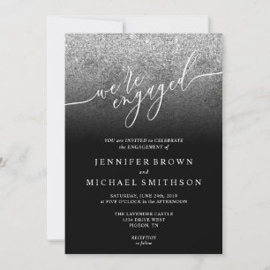Invitación Brillo Plata SPARKle Firma Comprometida