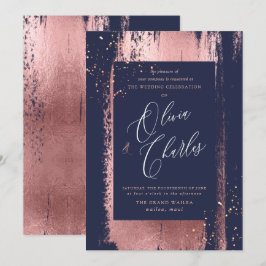 Invitación Brillo, Rosa metálico falso cepillo de oro