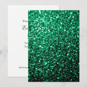 Invitación Brillo verde esmeralda personalizado