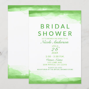 Invitación Brillo Verde Lima Aguada Chic Despedida de Soltera