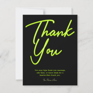 Invitación Brillo Verde Lima Neon Gracias