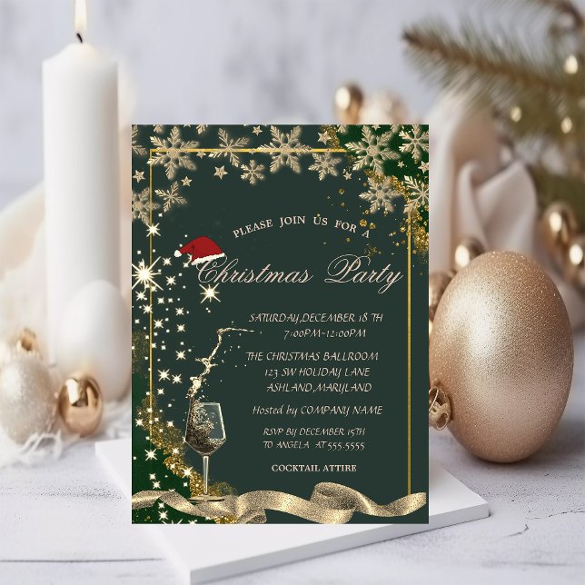 Invitación Brillo,Vidrio,Copia de nieve verde corporativa de  (Subido por el creador)