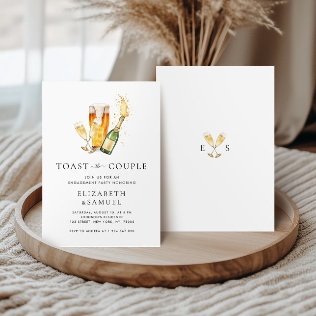 Invitación Brindemos el compromiso de ducha de matrimonio (Subido por el creador)
