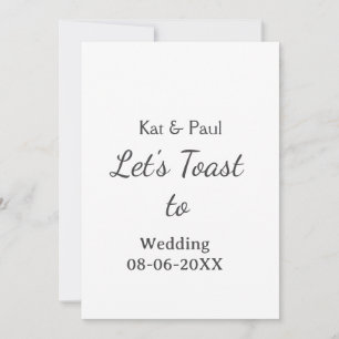 Invitación Brindemos por la boda nombre fecha pareja sencilla