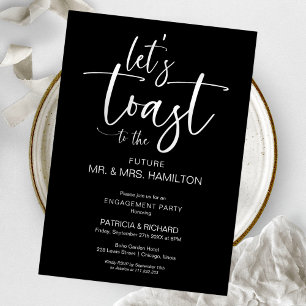 Invitación Brindemos por la elegante fiesta de compromiso con