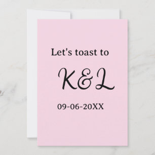 Invitación Brindemos por la letra de nombre de compromiso de