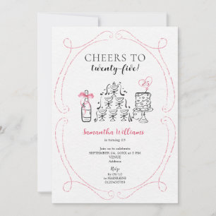 Invitación Brindis a la Cumpleañera Torre de Champán con Lico