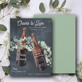 Invitación Brindis al amor Verde cerveza Despedida de soltera