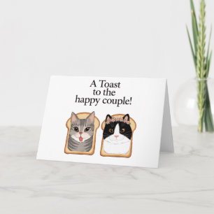 Invitación Brindis Al Boda Gato Feliz Pareja Graciosa