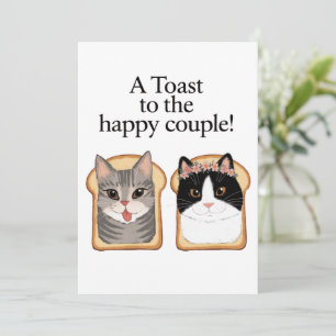 Invitación Brindis Al Boda Gato Feliz Pareja Graciosa