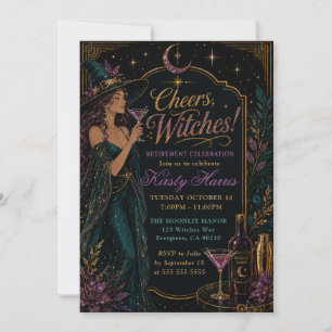 Invitación Brindis Celebración de Jubilación de Brujas