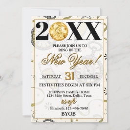 Invitación Brindis con Champán 2026 Fiesta de Nochevieja