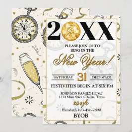 Invitación Brindis con Champán 2026 Fiesta de Nochevieja