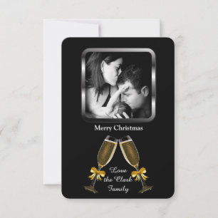 Invitación Brindis con champán Elegante Foto Personalizada