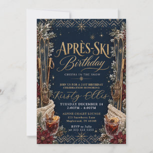 Invitación Brindis de Après-Ski en la Nieve Cumpleaños 21