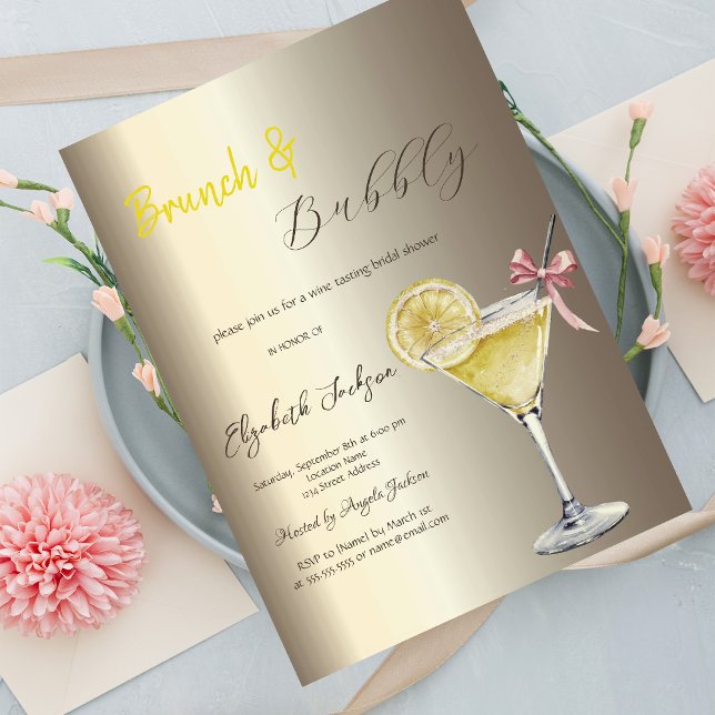 Invitación Brindis de boda cóctel limón champán (Subido por el creador)