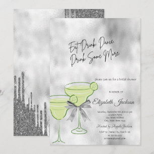 Invitación Brindis de Boda con Copa de Martini y Brillo de Pl