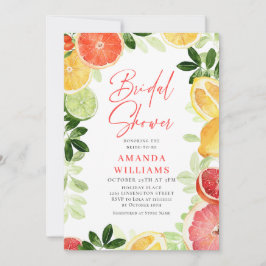 Invitación Brindis de Boda Rebanada de Cítrico Floral Brillan