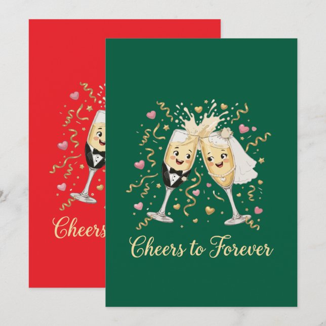 Invitación Brindis de Celebración de Boda (Anverso / Reverso)