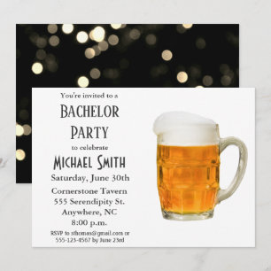 Invitación Brindis de cerveza para despedida de soltero moder