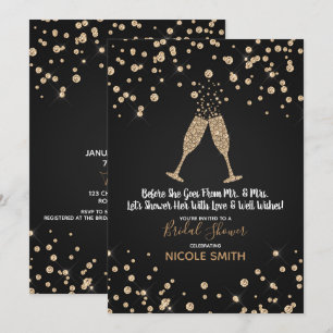 Invitación Brindis de Champagne con Diamantes Tórrida Ducha N