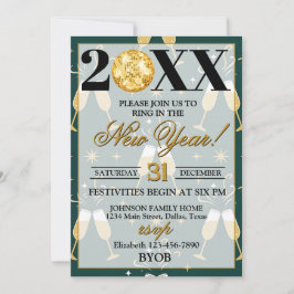 Invitación Brindis de Champán Fiesta de Nochevieja 2026