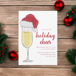 Invitación Brindis de Cóctel de Fiesta de Navidad con Champán