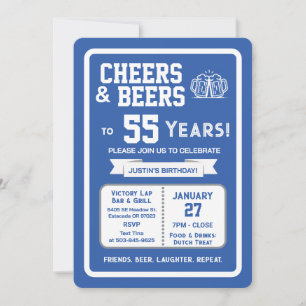 Invitación Brindis de cumpleaños en el bar deportivo y cervez