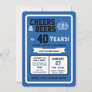 Invitación Brindis de Cumpleaños en el Bar Deportivo y Cervez