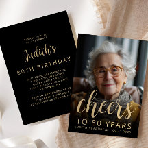 Brindis de Foto Personalizada Cumpleaños 80 Aniver