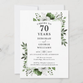Invitación Brindis de platino por 70 años de aniversario de b