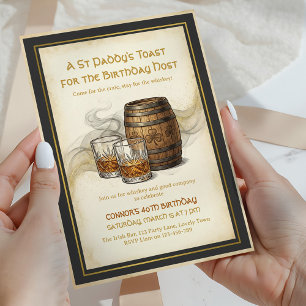 Invitación Brindis del Día de San Patricio Whiskey de Cumplea