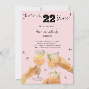 Invitación Brindis Femeninos Modernos para Fiesta de Cumpleañ